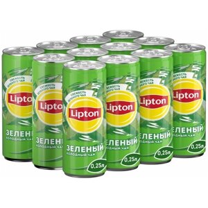 Чай Lipton холодный зеленый, банка, 0.25 л, 12 шт.