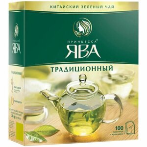 Чай Принцесса Ява, зеленый, 100 пакетиков по 2г, 243346