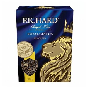 Чай RICHARD "Royal Ceylon", черный листовой, 180 г, картонная упаковка, 100157, 2 шт.