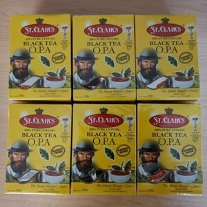 Чай ST. CLAIRS чёрный крупнолистовой OPA, Набор из 6х пачек по 100г