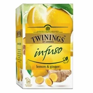 Чай травяной TWININGS infuso Lemon & ginger (лимон и имбирь) 20 пакетиков по 1,5 г (из Финляндии)