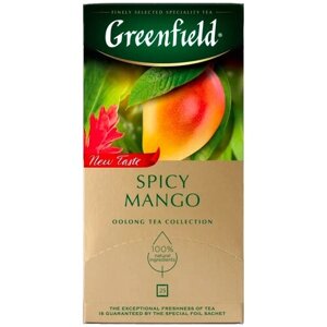 Чай улун Greenfield Spicy Mango в пакетиках, манго, имбирь, 25 пак.
