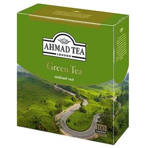 Чай зеленый Ahmad Tea Green Tea в пакетиках, 100 пак.