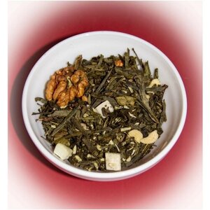 Чай зеленый Грецкий орех De Luxe (Зеленый китайский чай, кусочки ананаса, стружка и кубики кокоса, слайсы арахиса, грецкий орех) 500гр