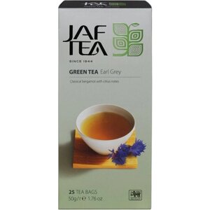 Чай зелёный JAF TEA Green Earl Grey с ароматом бергамота, 25 пак.