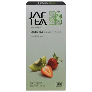Чай зеленый Jaf Tea Silver collection Strawberry & Kiwi в пакетиках, шиповник, клубника, 25 пак.