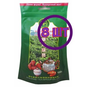 Чай зеленый листовой Верблюд Клубника, м/у, 100 г (комплект 8 шт.) 8504547