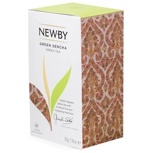 Чай зеленый Newby Green sencha в пакетиках, 25 пак.