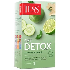 Чай зеленый Tess Get Detox в пакетиках, 20 пак.