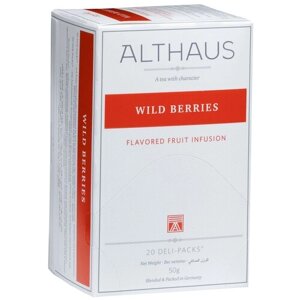 Чайный напиток фруктовый Althaus Wild Berries в пакетиках, шиповник, апельсин, 20 пак., 3 уп.