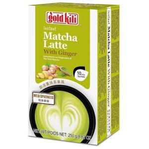 Чайный напиток Gold Kili Matcha Ginger Latte в пакетиках, имбирь, сливки, 10 пак.