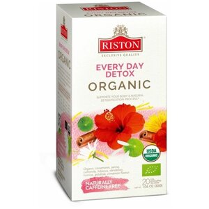 Чайный напиток Riston Every Day Detox Organic, Ежедневный детокс Органический, 20 пакетиков по 1.5 гр