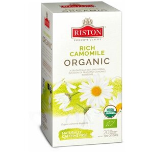 Чайный напиток Riston Rich Camomile Organic, Насыщенная ромашка Органический, 20 пакетиков по 1.5 гр