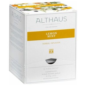 Чайный напиток травяной Althaus Lemon Mint в пирамидках, лимон, василек, 1 пак.