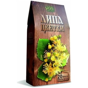 Чайный напиток травяной Фарм-продукт серия Алтай Липа цветки в пакетиках, 20 пак.