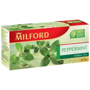 Чайный напиток травяной Milford Peppermint в пакетиках, ромашка, мелисса, 20 пак.