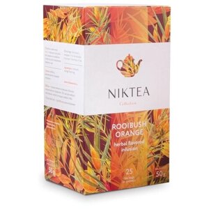 Чайный напиток травяной Niktea Rooibush orange в пакетиках, 25 пак.