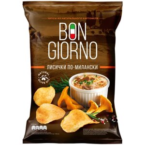 Чипсы BON GIORNO картофельные, грибы, 80 г