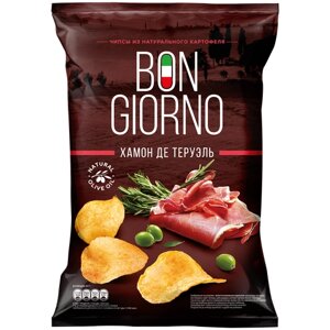 Чипсы BON GIORNO картофельные, хамон, 80 г