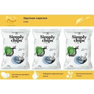 Чипсы картофельные Simply Chips "Сметана и лук", 3 шт. по 80 г