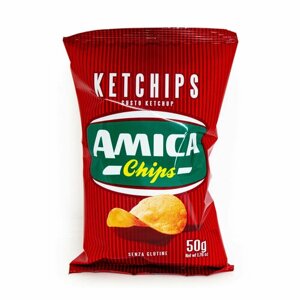 Чипсы картофельные со вкусом кетчупа KETCHIPS, AMICA CHIPS, 0,05 кг