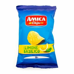 Чипсы картофельные со вкусом лимона и базилика, AMICA CHIPS, 0,05 кг
