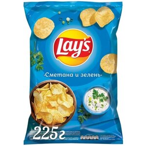 Чипсы Lay's картофельные, зелень-сметана, 225 г