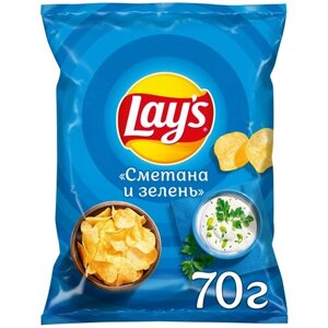 Чипсы Lay's картофельные, зелень-сметана, 70 г