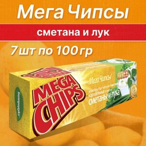 Чипсы MEGA CHIPS картофелные, лук-сметана, 100 г