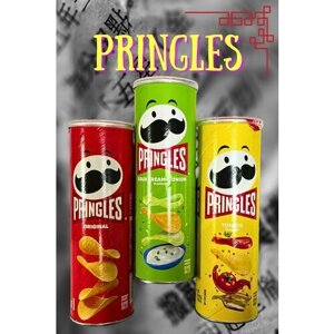Чипсы Pringles Tomato+Original+Sour Cream&Onion/Томат+Оригинал+Сметана и лук (3*110г) китай