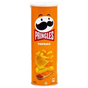 Чипсы Принглс Паприка (Pringles Paprika) картофельные, 165 г, 6 шт в упаковке