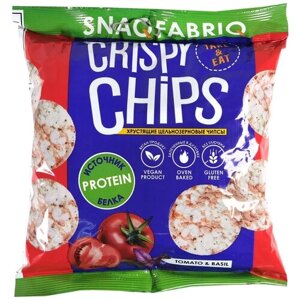 Чипсы Snaq Fabriq Crispy Chips рисовые цельнозерновые, базилик-томат, 50 г