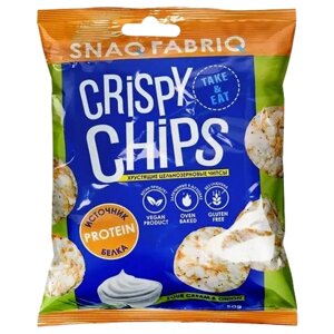 Чипсы Snaq Fabriq Crispy Chips рисовые цельнозерновые, лук-сметана, 50 г