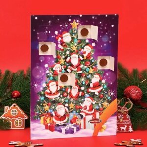 Chocoland Адвент календарь с мини плитками из молочного шоколада "Санта на ёлке", 50 г