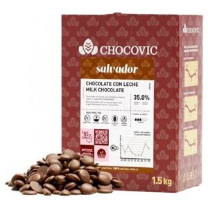 Chocovic – Шоколад молочный SALVADOR 35% какао 1,5кг в коробке