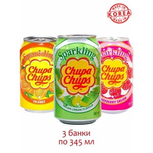 Chupa Chups Набор напитков Чупа-Чупс (Малина, Дыня, Апельсин), 3 шт