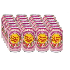 Chupa Chups Sparkling Напиток газированный клубничный крем, 24 шт по 345мл