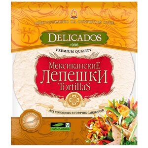 Delicados Лепешки Tortillas пшеничные бездрожжевые, 400 г, 6 шт. в уп.