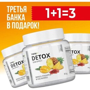 Детокс фитококтейль 1WIN Detox Slim Effect, Манго-Ананас, 32 порции, 3 шт.