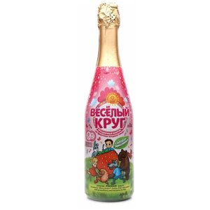 Детское шампанское Веселый Кругземляника, 0.75 л, стеклянная бутылка
