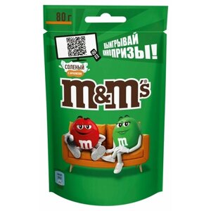 Драже M&M's с арахисом солью и молочным шоколадом, 80 г, 6 шт