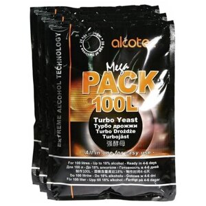 Дрожжи Alcotec спиртовые MegaPack 100L Turbo (3 шт. по 360 г)