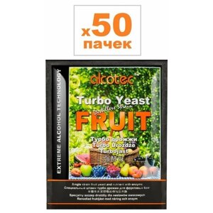 Дрожжи спиртовые ALCOTEC Fruit Turbo / Алкотек Фрут Турбо, 50 упаковок