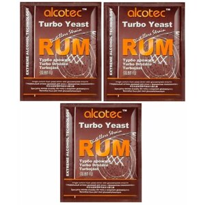 Дрожжи спиртовые ALCOTEC Rum Turbo / Алкотек Ром Турбо, 3 упаковки