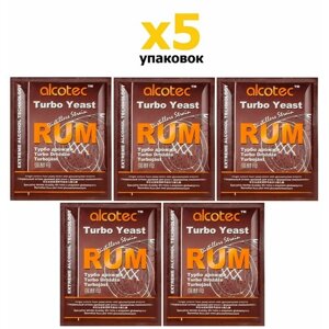 Дрожжи спиртовые ALCOTEC Rum Turbo / Алкотек Ром Турбо, 5 упаковок