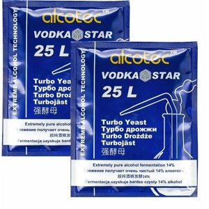 Дрожжи спиртовые Alcotec Vodka Star 25L, 2 шт. 132 гр.