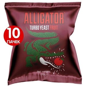 Дрожжи турбо спиртовые Alligator turbo yeast FRUIT 10 пачек по 70 гр
