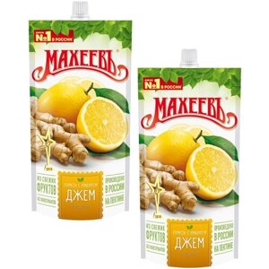 Джем Махеев лимон с имбирем дой-пак с дозатором, 2 шт по 300 г