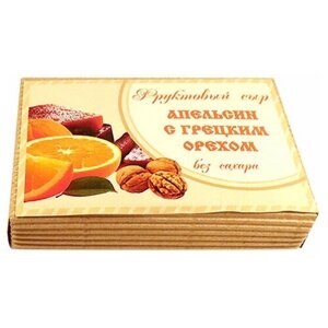 Эко пастила, Фруктовый сыр Апельсин с грецким орехом, 250 грамм