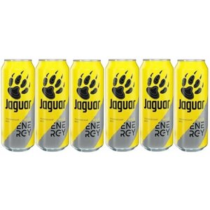 Энергетический напиток Jaguar Wild желтый 0,45 л ж/б - 6 штук